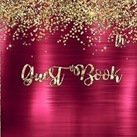 Algopix Similar Product 9 - Gold Glitter on Burgundy Guest Book