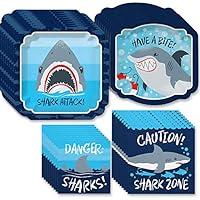 Algopix Similar Product 11 - Big Dot of Happiness Shark Zone 