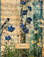 Algopix Similar Product 19 - Vintage Songbird  Sheet Music Notebook