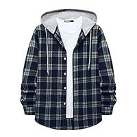 Algopix Similar Product 16 - Plaid Shirt Jacket Men Lightweight