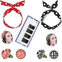 Algopix Similar Product 10 - PPX 2 Pcs Polka Dot Hairband  2 Pairs