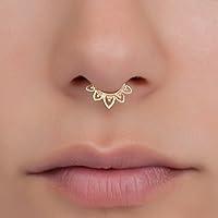 Algopix Similar Product 4 - Fake Septum Nose Ring Indian Lotus