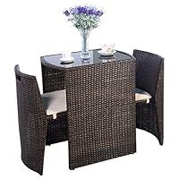 Algopix Similar Product 5 - Giantex 3 PCS Cushioned Outdoor Wicker