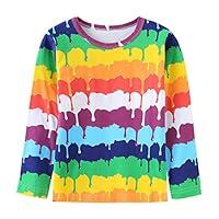 Algopix Similar Product 7 - Boys Rainbow Striped Shirt Cotton Long