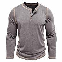 Algopix Similar Product 10 - Mens Henley Long Sleeve TShirt Casual