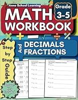 Algopix Similar Product 11 - Math Workbook Grade 3 to 5 Decimals and