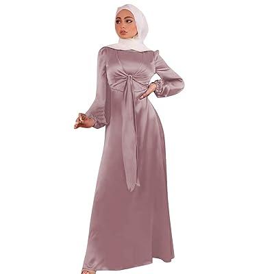 Female African Islam Clothing Flowy Chiffon High Quality Loose Belt Maxi  Dress New Beach Party Bridesmaid