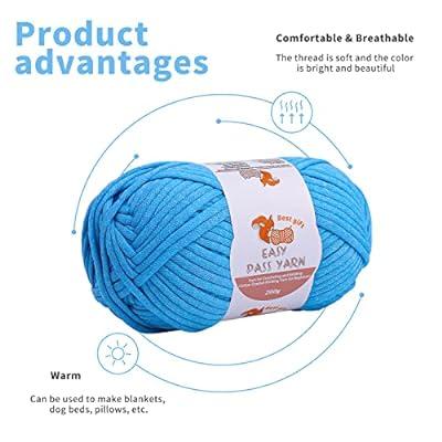 3 Pack Beginners Crochet Yarn Dark Blue Purple Hot Pink Cotton Crochet Yarn  for Crocheting Knitting Beginners with Easy-to-see Stitches Cotton-Nylon
