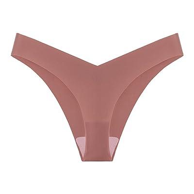 Seamless Lacy Trim Bikini Briefs, Soft & Breathable Simple Nude Color  Panties, Women's Underwear & Lingerie