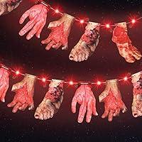 Algopix Similar Product 8 - Halloween Red LED Lights with Hands and