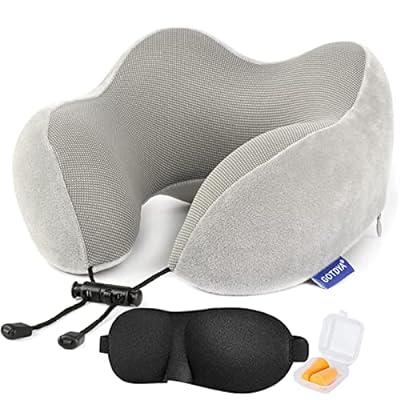 Twist Memory Foam Travel Pillow for Neck, Chin, Lumbar and Leg Support -  For Traveling on Airplane, Bus, Train or at Home - Best for Side, Stomach  and Back Sleepers - Adjustable