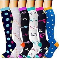 Algopix Similar Product 6 - CHARMKING 6 PairsCompression Socks for