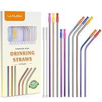 Algopix Similar Product 4 - Colorful Metal Straws Set of 10
