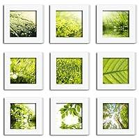 Algopix Similar Product 7 - 9Pcs 4x4 Real Glass Wood Frame White