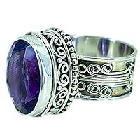 Algopix Similar Product 1 - Navya Craft Amethyst Ring Handmade 925