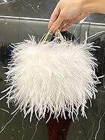 Algopix Similar Product 10 - White Mini Ostrich Feather Handbag