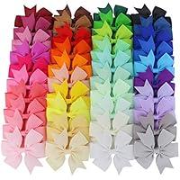 Algopix Similar Product 8 - Mybigqueen 40Pcs 3 Baby Hair Bows For