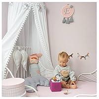 Algopix Similar Product 18 - LOAOL Kids Bed Canopy with Pom Pom