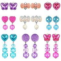 Algopix Similar Product 17 - Hicarer 9 Pairs Girls Clipon Earrings