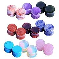 Algopix Similar Product 9 - BodyJ4You 18PC Stone Ear Plugs Double