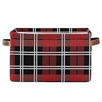 Algopix Similar Product 12 - Christmas Plaid Storage Basket