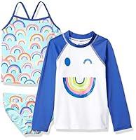 Algopix Similar Product 15 - Spotted Zebra Girls Tankini Rashguard