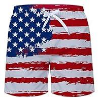 Algopix Similar Product 15 - uideazone Men Swim Trunks America Flag