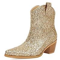 Algopix Similar Product 20 - Elbslutt Womens Glitter Cowgirl Boots