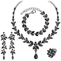 Algopix Similar Product 17 - CSY 4 Pcs Elegant Bridal Jewelry Sets