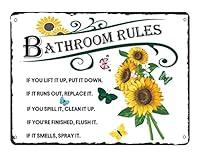 Algopix Similar Product 16 - Sunflower Bathroom Rules Metal Sign