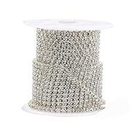 Algopix Similar Product 12 - 11 Yards 2mm Silver Crystal Rhinestone