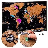 Algopix Similar Product 15 - Atlas  Green Scratch Off World Map