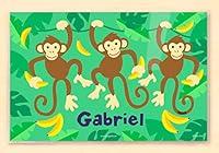 Algopix Similar Product 20 - Monkeys Personalized Kids Placemat