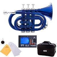 Algopix Similar Product 15 - Mendini MPTBL Blue Lacquer Brass Bb
