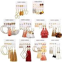 Algopix Similar Product 6 - 63Pairs Fashion Earrings with Tassel