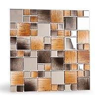 Algopix Similar Product 17 - Adedeo Glass Mosaic Tile Brown and