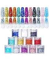 Algopix Similar Product 4 - NICOLE DIARY 8 Colors Chunky Glitter