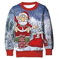 Algopix Similar Product 19 - Boys Ugly Christmas Sweater Santa Claus