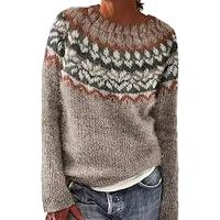 Algopix Similar Product 19 - Womens Knitted Fair Isle Print Retro