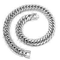 Algopix Similar Product 6 - Heavy Huge 21mm Stainless Steel Mens