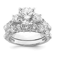 Algopix Similar Product 12 - Sterling Silver 2Piece Synthetic CZ