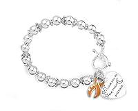 Algopix Similar Product 6 - Orange Ribbon Awareness Bracelet for