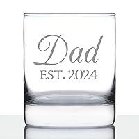 Algopix Similar Product 6 - Dad Est 2024  New Father Whiskey Rocks