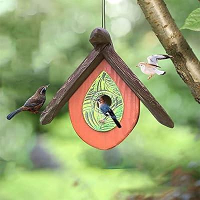 Hand Woven Hummingbird Houses Nest, Grass Bird Hut,Hanging Bird House, for  Outside Hanging Bird Grass Hut for Wren Sparrow Finch Canary Chickadee