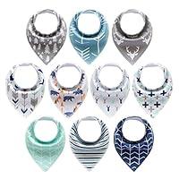 Algopix Similar Product 16 - 10Pack Baby Bandana Drool Bibs for
