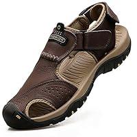 Algopix Similar Product 5 - VISIONREAST Mens Leather Sandals