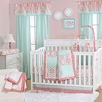 Algopix Similar Product 7 - Mint Green and Coral Patchwork 4 Piece