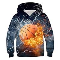 Algopix Similar Product 4 - uideazone Flame Hoodies with Basketball