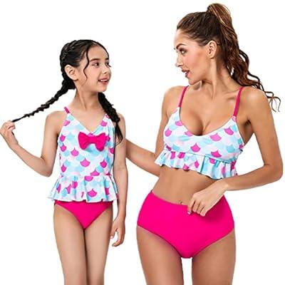 Womens Swimsuit Family Matching Girls Bikini Two Piece Swimwear Set Bathing  Suit
