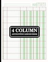 Algopix Similar Product 17 - 4 Column Ledger Book Green Sheets for